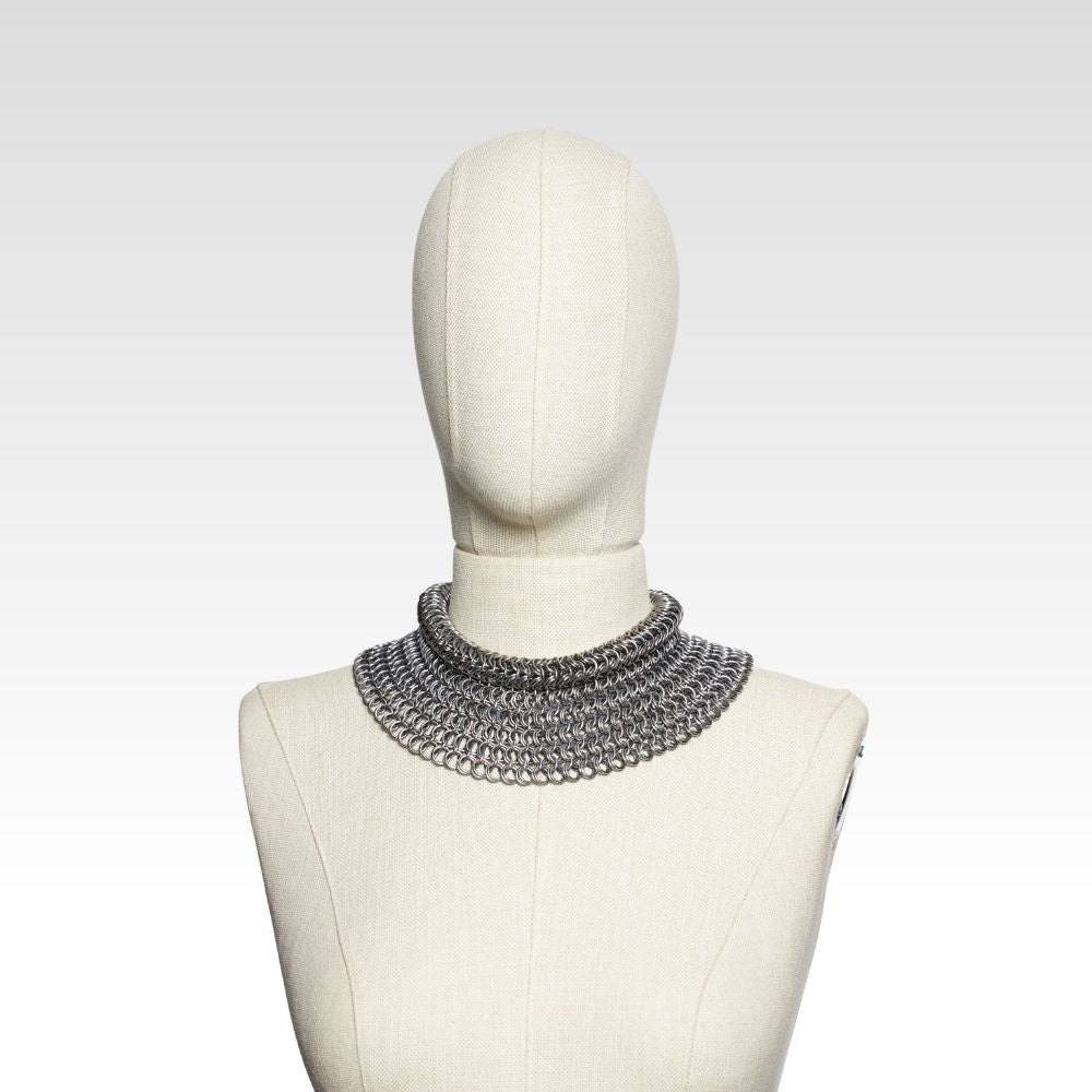 Örgü Zırh Kolye - Gri Renk