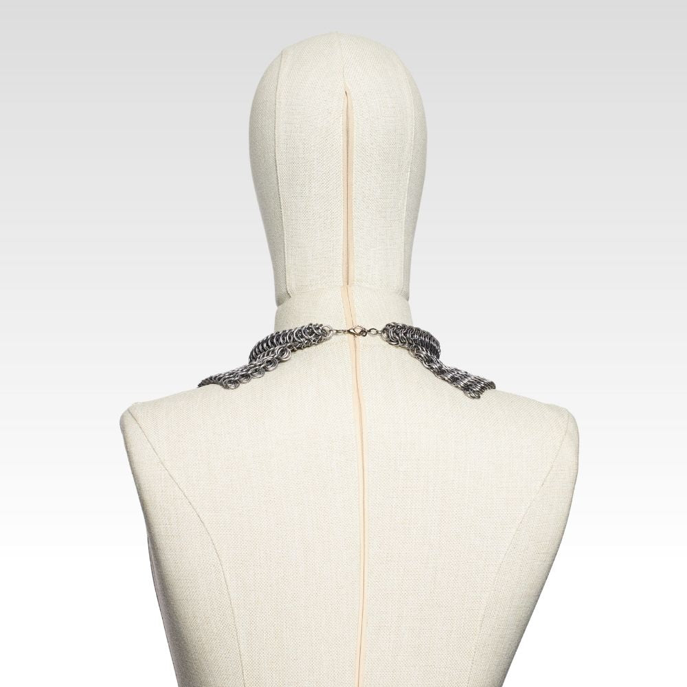 Örgü Zırh Kolye - Gri Renk