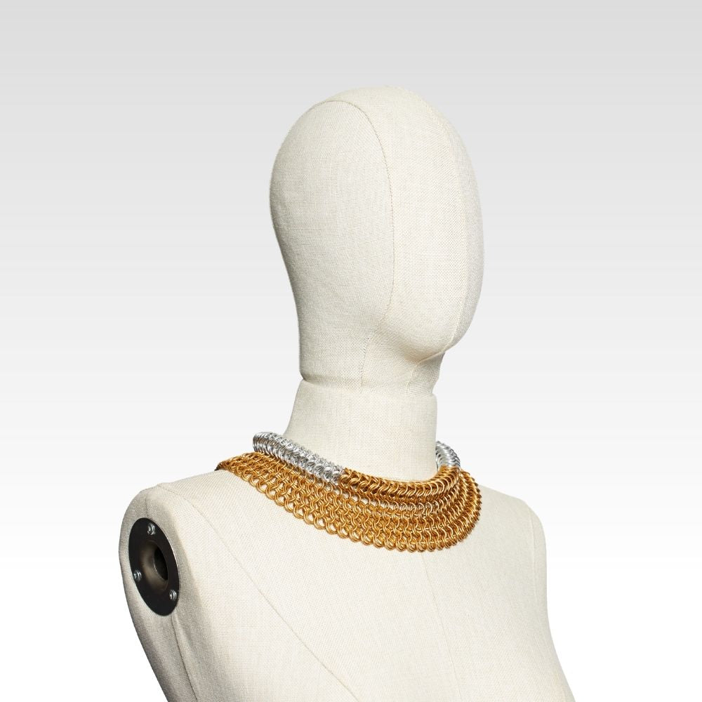 Örgü Zırh Kolye - Bronz/Silver