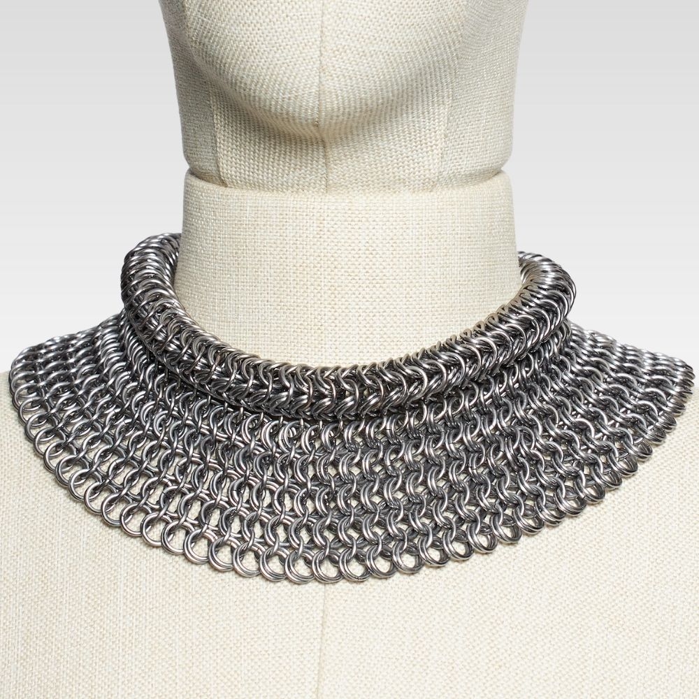 Örgü Zırh Kolye - Gri Renk