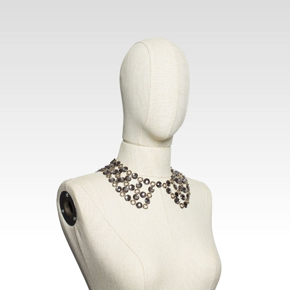 Füme Renkli Akrilik Taşlı Yaka Kolye