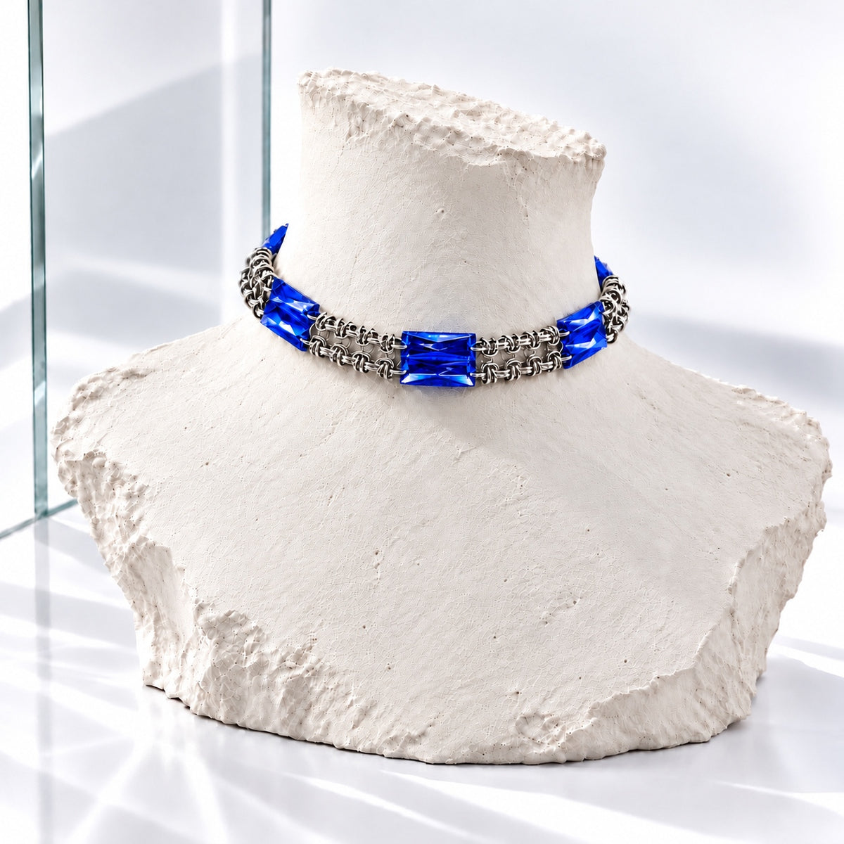 Akrilik Kristal Zırh Örgü Choker - Yeşil · DJE084
