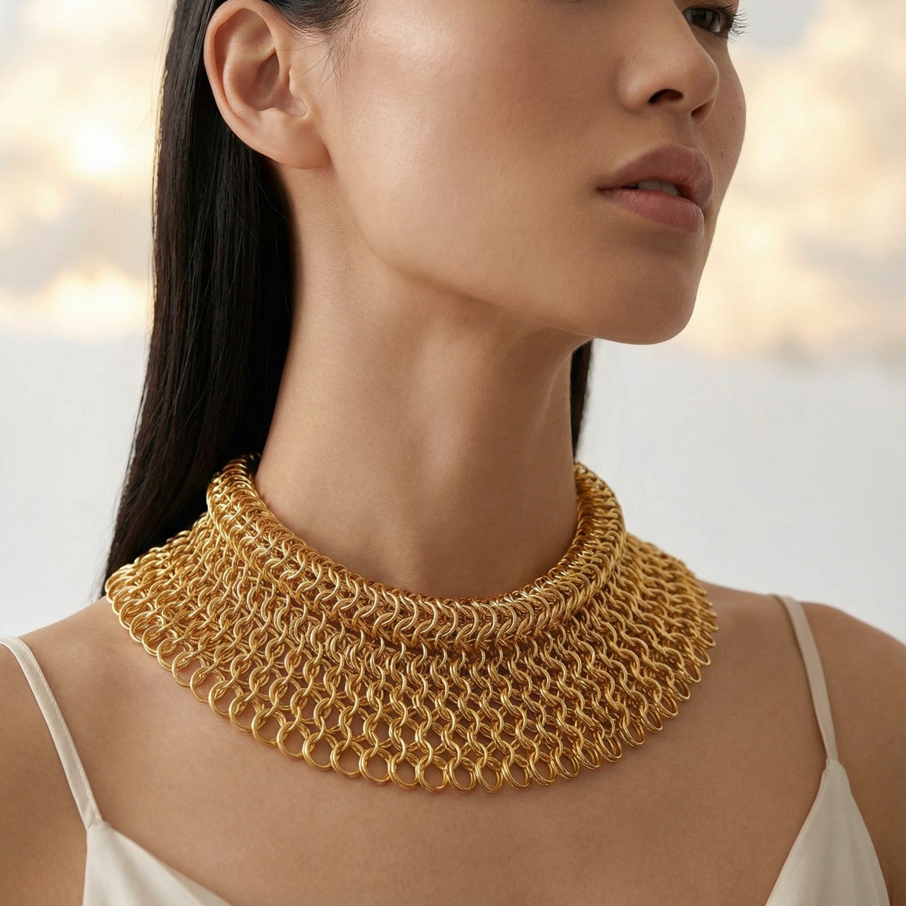 Örgü Zırh Kolye - Bronz Renk